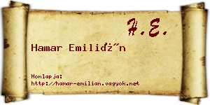 Hamar Emilián névjegykártya